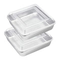 8 x 8-Inch Baking Pan with lid, E-far Square Cake Brownie Baking Pans Stainless Steel Bakeware Set of 2, Non-toxic & Healthy, Easy Clean & Dishwasher Safe - 4 Pieces(2 Pans + 2 Lids)