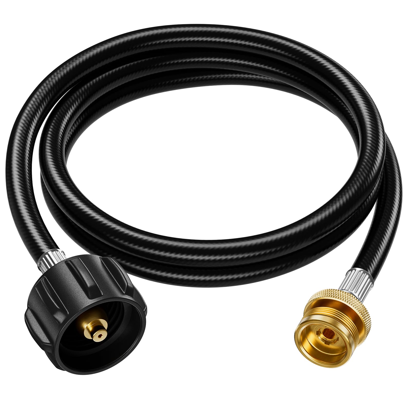 Rushare 6FT Propane Hose Adapter 1lb to 20lb, Propane Hose for Mr Heater Buddy Heater, Table Top Grills, Portable Propane Stoves and More, Propane Adapter 20lb to 1lb Converter