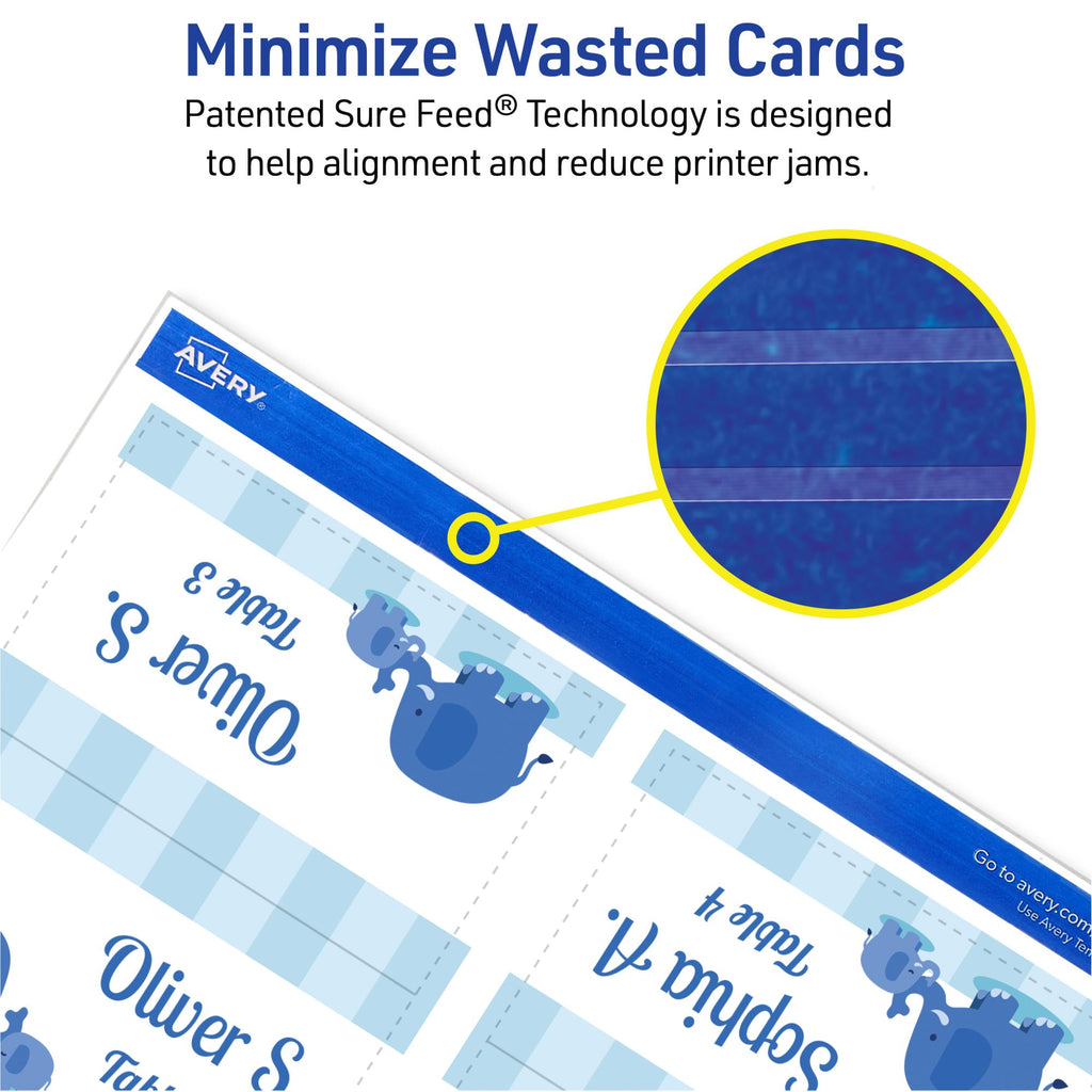 Avery Printable Small Tent Cards, 2" x 3.5", Two-Sided Printing, Matte White, 2 Pack, 320 Cards Total (5812)
