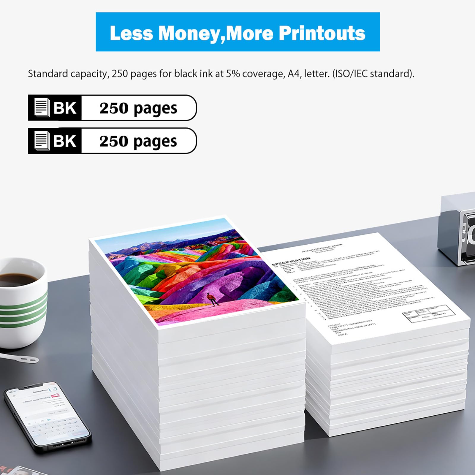 TONTINTA LC501 LC501BK Compatible Ink Cartridges Standard Capacity 250 Pages 2 Blacks for MFC-J1260W MFC-J1360DW MFC-J1410DW Printers