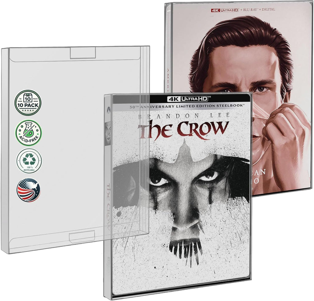 MALKO Pack of 10 Steelbook with Protective Plastic Compatible with Lionsgate Steelbooks