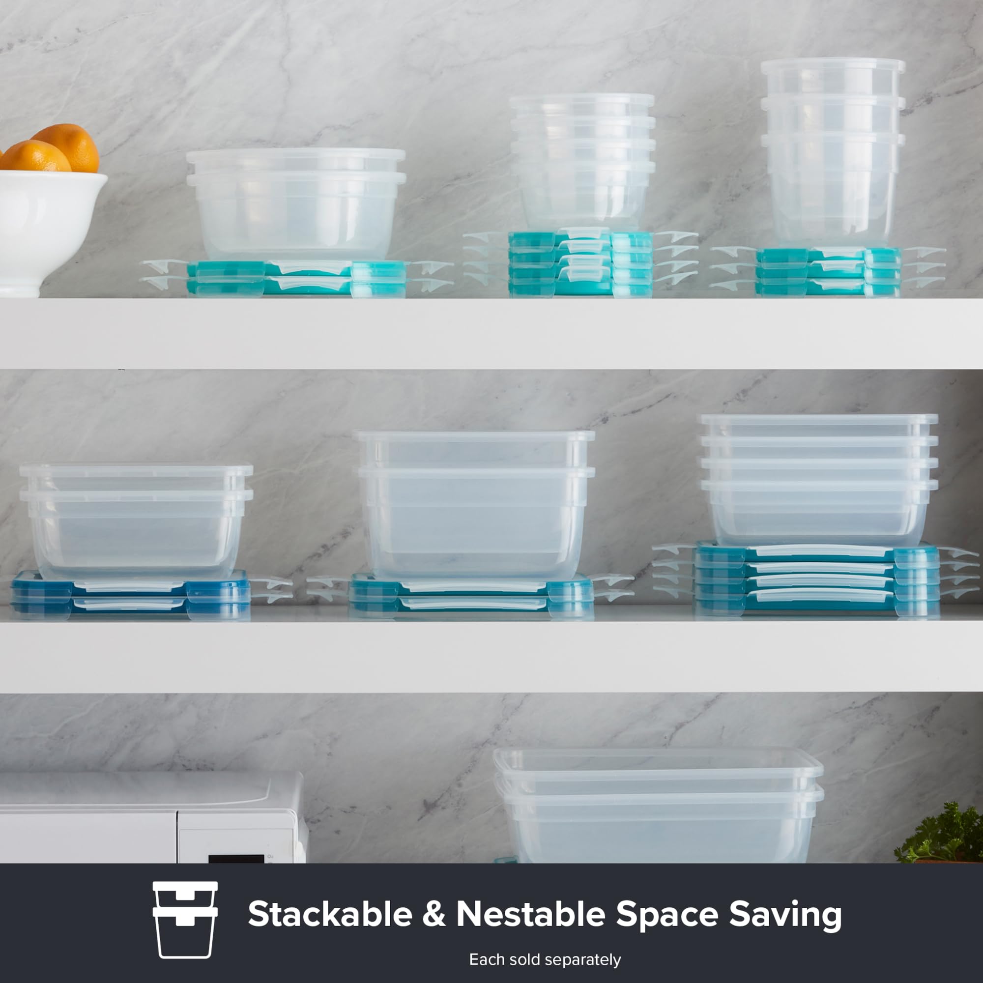 Snapware Total Solution 16-Pc Plastic Food Storage Containers Set, 2-Cup & 1-Cup Round Meal Prep Container, BPA-Free Lids with 4 Locking Tabs, Microwave, Dishwasher, and Freezer Safe