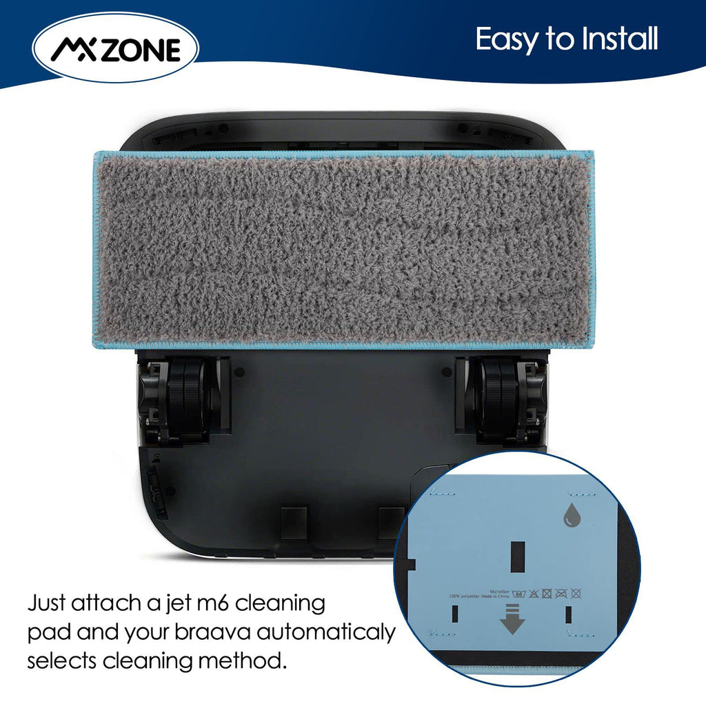 MXZONE Wet Mopping Pads Compatible for iRobot Braava Jet m6 6110 6012 6112 Ultimate Robot Mop, Brava Roomba mop Pads for iRobot Braava Jet m6 Cleaning Solution, 6 Pack