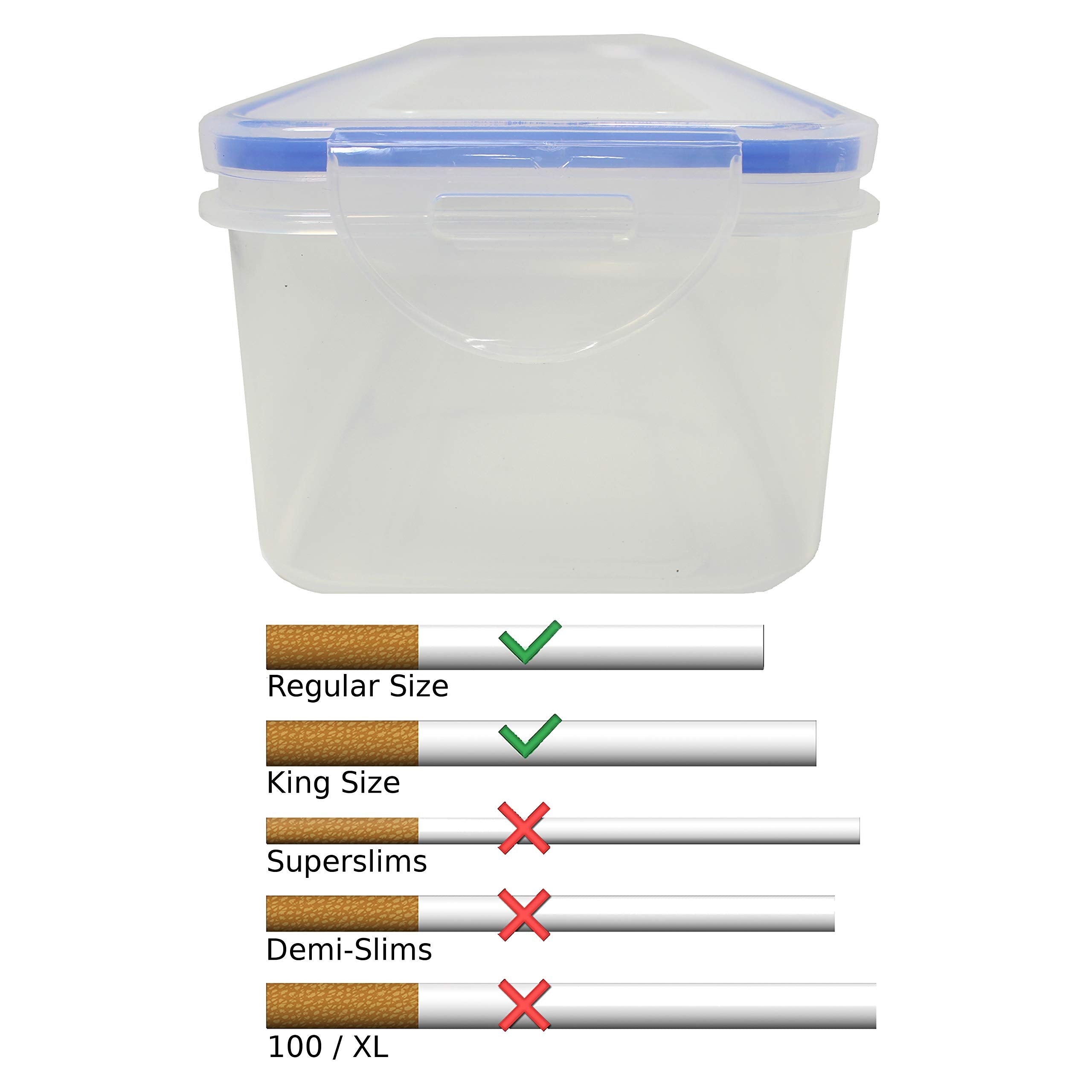 Plastic Container Storage Case for 200 Cigarette Filter Tubes Carton Safe Seal