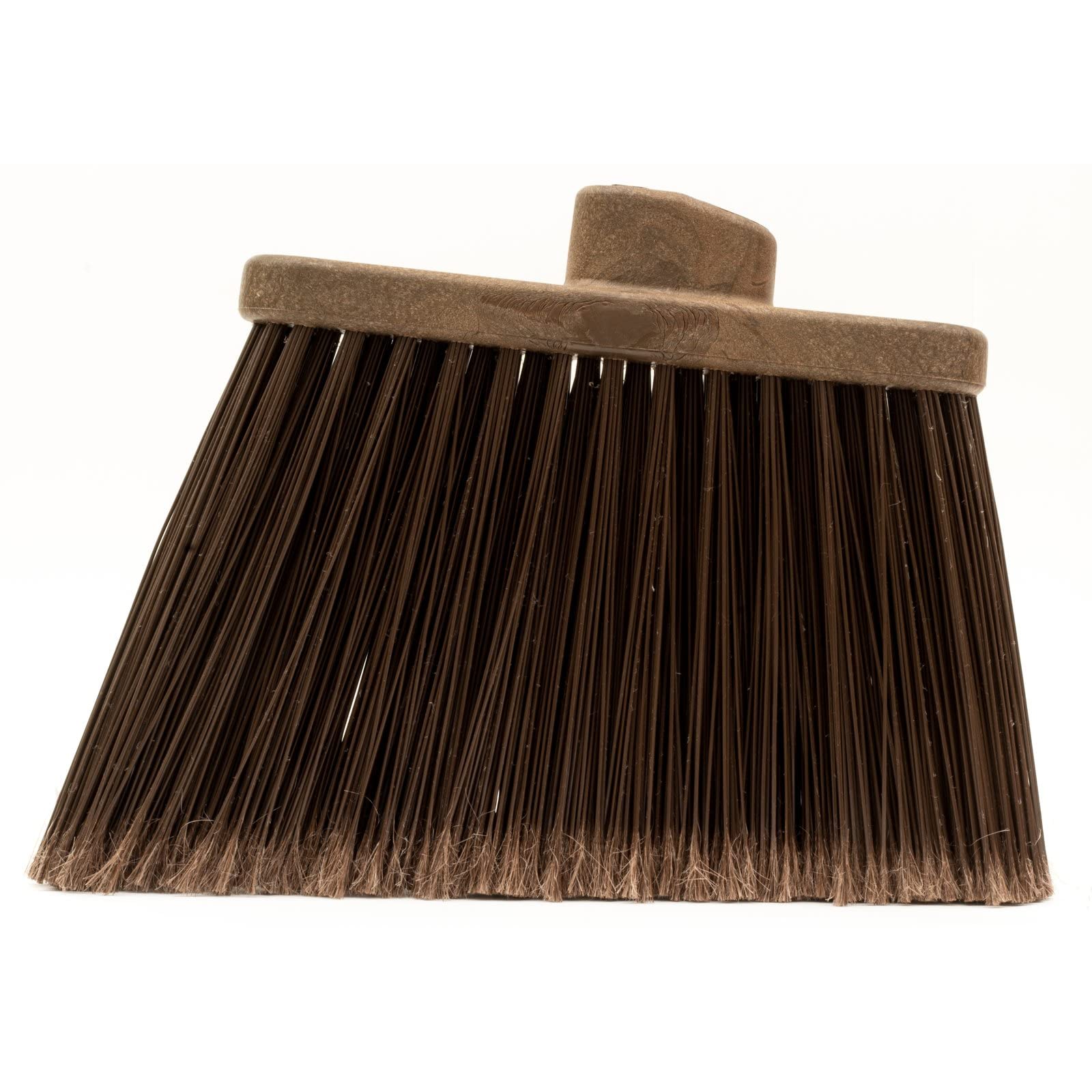 SPARTA Plastic Broom Head, Angled, Flagged for Small Debris Indoor, Outdoor, Home, Restaurant, Lobby, Office, 12 Inches, Brown
