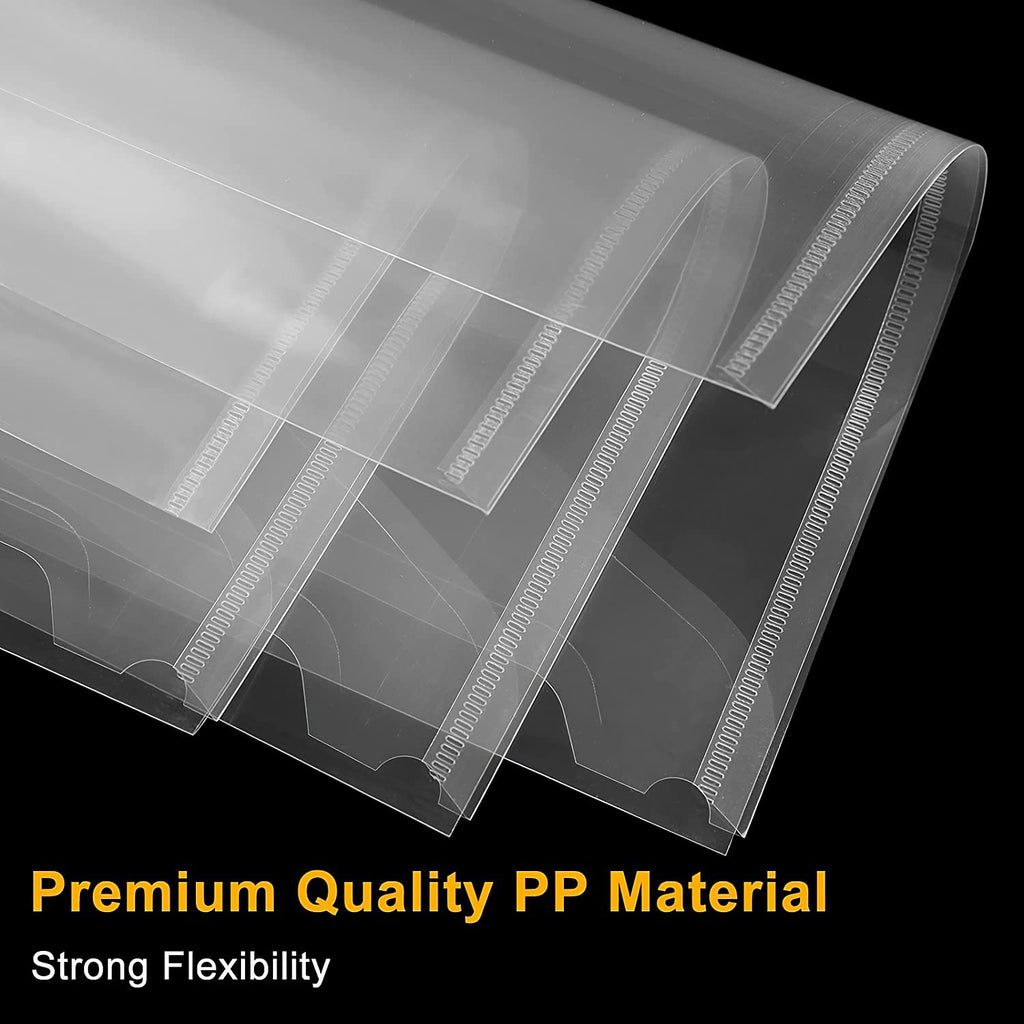 File Folders, 20 Pack Plastic File Organizer Letter Size A4 Size Water Resistant Clear Transparent Document Folder with Snap Button for Office School Home