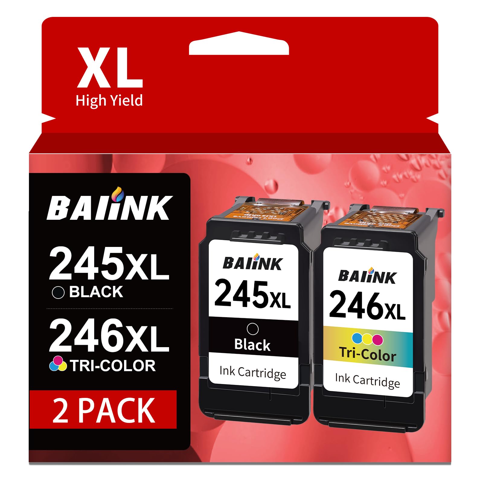 BAIINK 245XL 246XL Ink Cartridge Replacement for Canon 245XL 246XL Combo Pack PG-245XL CL-246XL Compatible with Canon PIXMA MX492 MX490 MG2522 TS3322 TS3122 TR4500 TR4520 TR4522 MG2920 MG2922