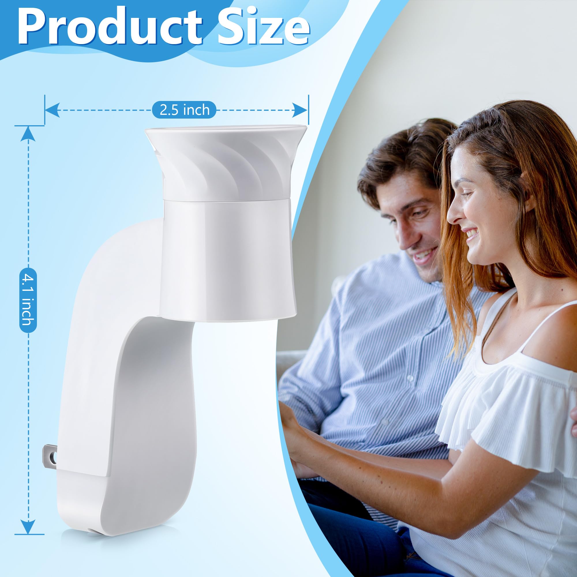 Hohean 4 Pack Wall Fragrance Plug in Compatible with Bath and Body Works WallFlower Refills, ETL Certified, Rotatable, Precise Scent Adjustable Fragrance Control Diffuser Plug for Home, Office (White)