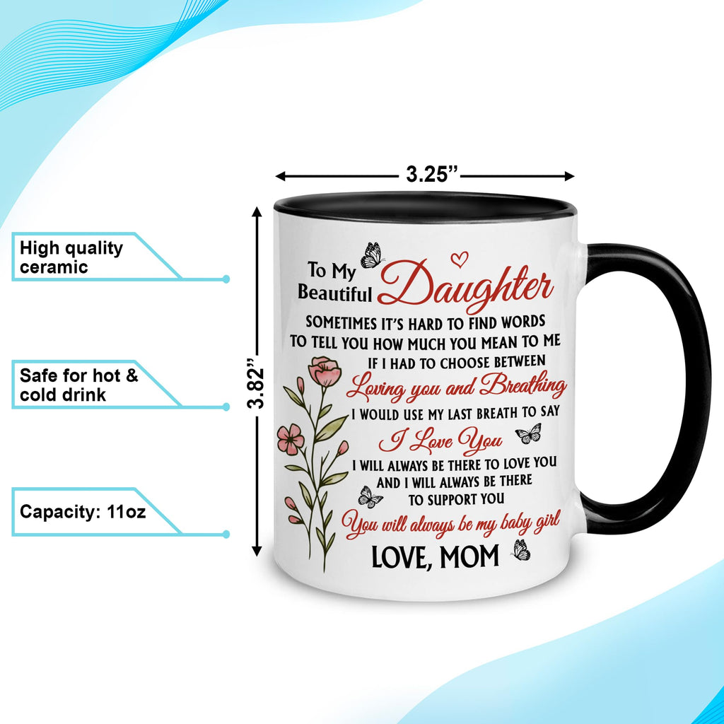 Hyturtle to My Daughter Coffee Mug 11oz for Daughter from Mom - Mom's Choice for Mother's Day, Birthday, Christmas