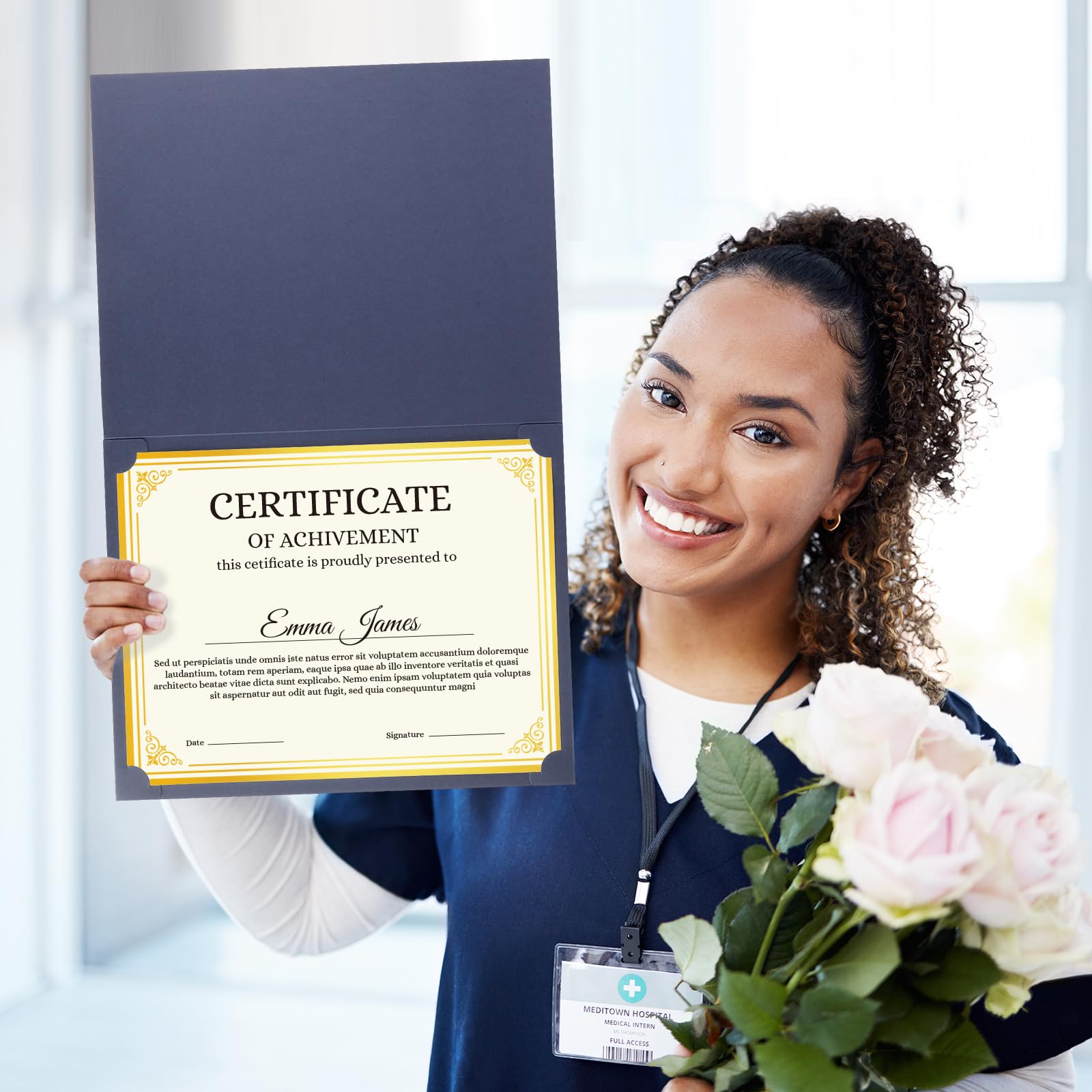 suituts 50 Sheets Certificate Paper Gold Foil Award Paper, 8.5X11 Inch Certificate Printer Paper, 180 GSM Blank Diploma Paper for Graduation, Achievement Awards (Ivory)