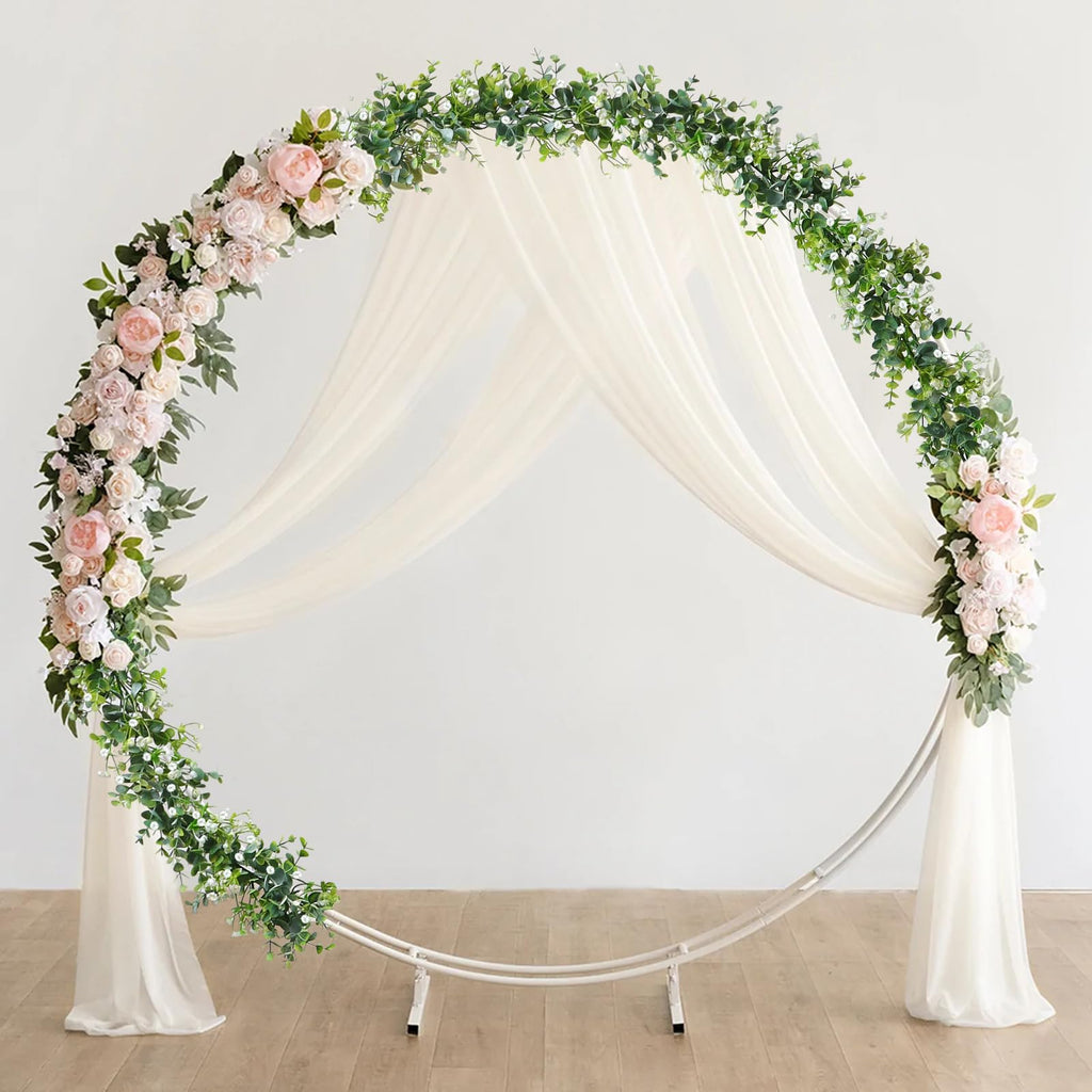 SOMYTING Artificial Eucalyptus Garland with White Flowers Artificial Greenery Garlands Fake Hanging Flower Garland Plant Artificial Vines for Wedding Backdrop Arch Wall Table Decor (4)