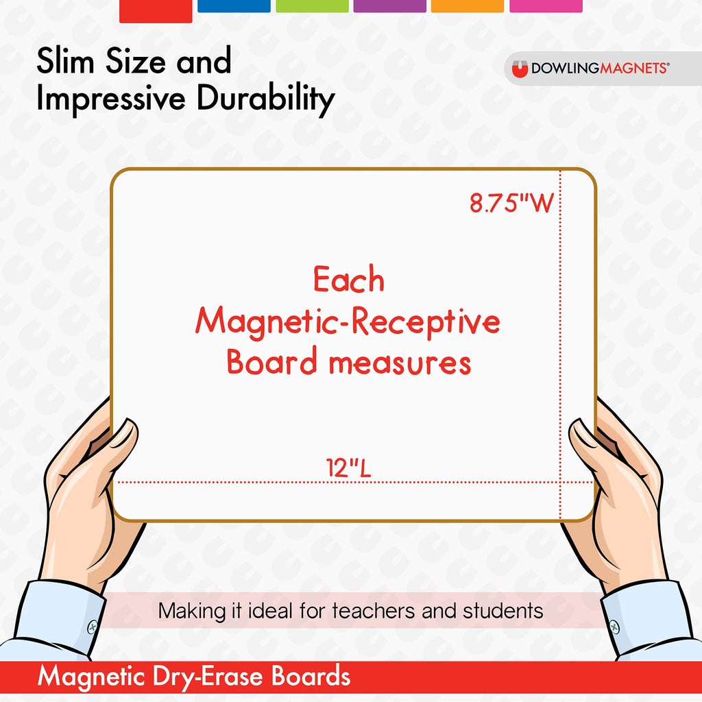 Dowling Magnets Magnetic Dry-Erase Boards (Double-Sided Blank), 5 Pack, 12" Long x 8.75" Wide (735207)