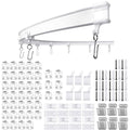 Flexible Ceiling Curtain Track | 5 Meters Curved Curtain Rail with Mute Rollers | Bendable Mount for Shower/Bay Window/RV Curtain/Room Divider