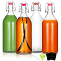 YEBODA 32oz Swing Top Bottles -Glass Beer Bottle with Airtight Rubber Seal Flip Caps for Home Brewing Kombucha,Beverages,Oil,Vinegar,Water,Soda,Kefir (4 Pack)
