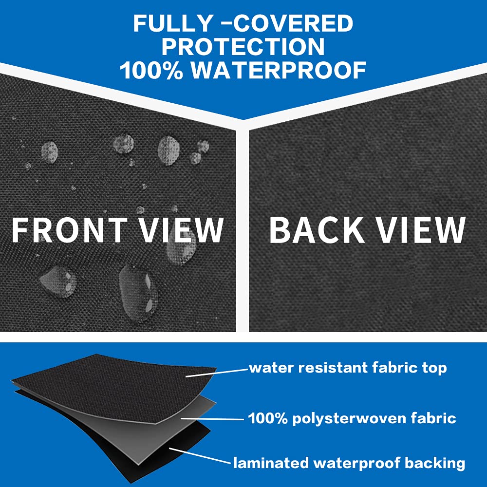 Stanbroil 36 Inch Round Fire Pit Cover - Fire Pit Table Cover, Patio Furniture Cover - Full Coverage Cover with Durable and Water Resistant Fabric, Black