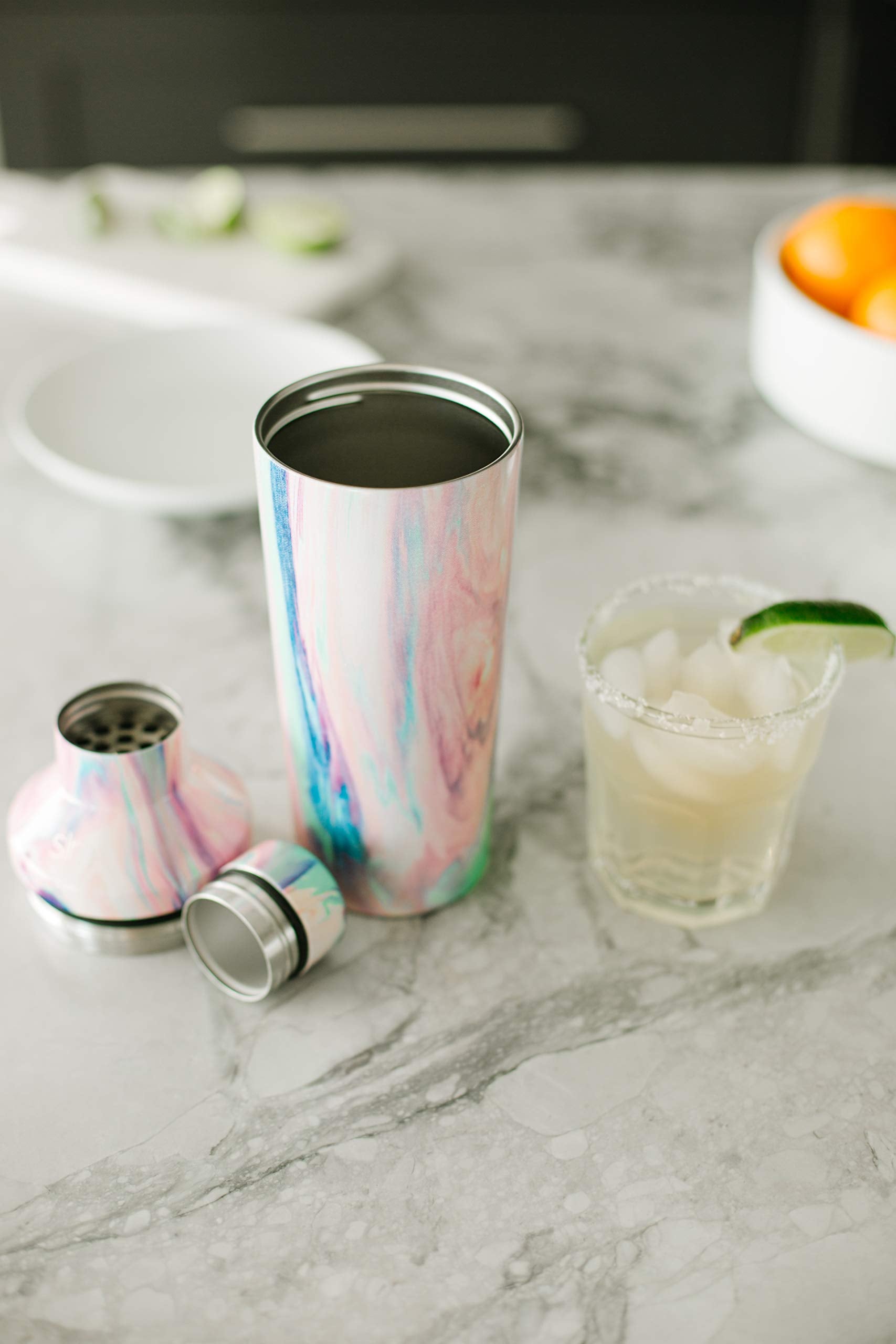 Simple Modern Cocktail Shaker for Bar with Jigger Lid | Stainless Steel Gifts for Women & Men | Classic Cocktail Shaker | 20oz | Midnight Black