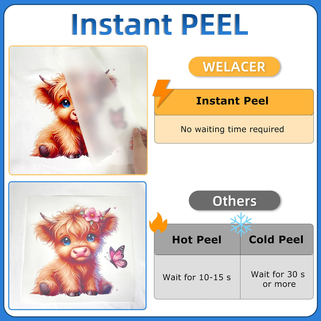 100 Sheets DTF Transfer Film Paper A4 Double Sided Thick Clear Pretreat Sheets, PET Heat Transfer Paper for Inkjet Printer DTG Printer Direct Print On T Shirts Textile