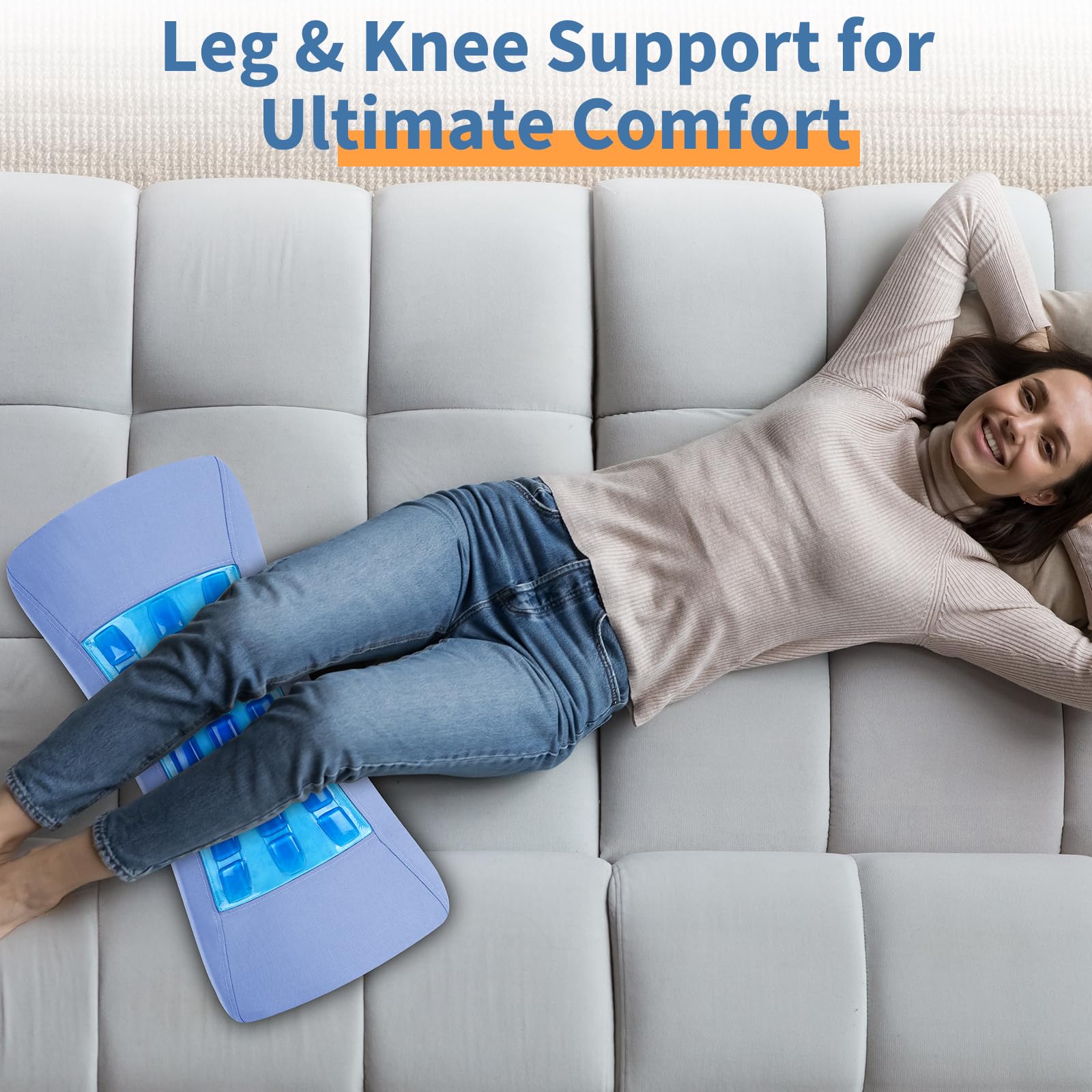 Lumbar Support Pillow for Sleeping – Lower Back Pain Relief Memory Foam Pillow with Cooling Gel for Side & Back Sleepers – Ergonomic Waist Pillow - Wedge Bolster Cushions for Bed, Car or Sofa