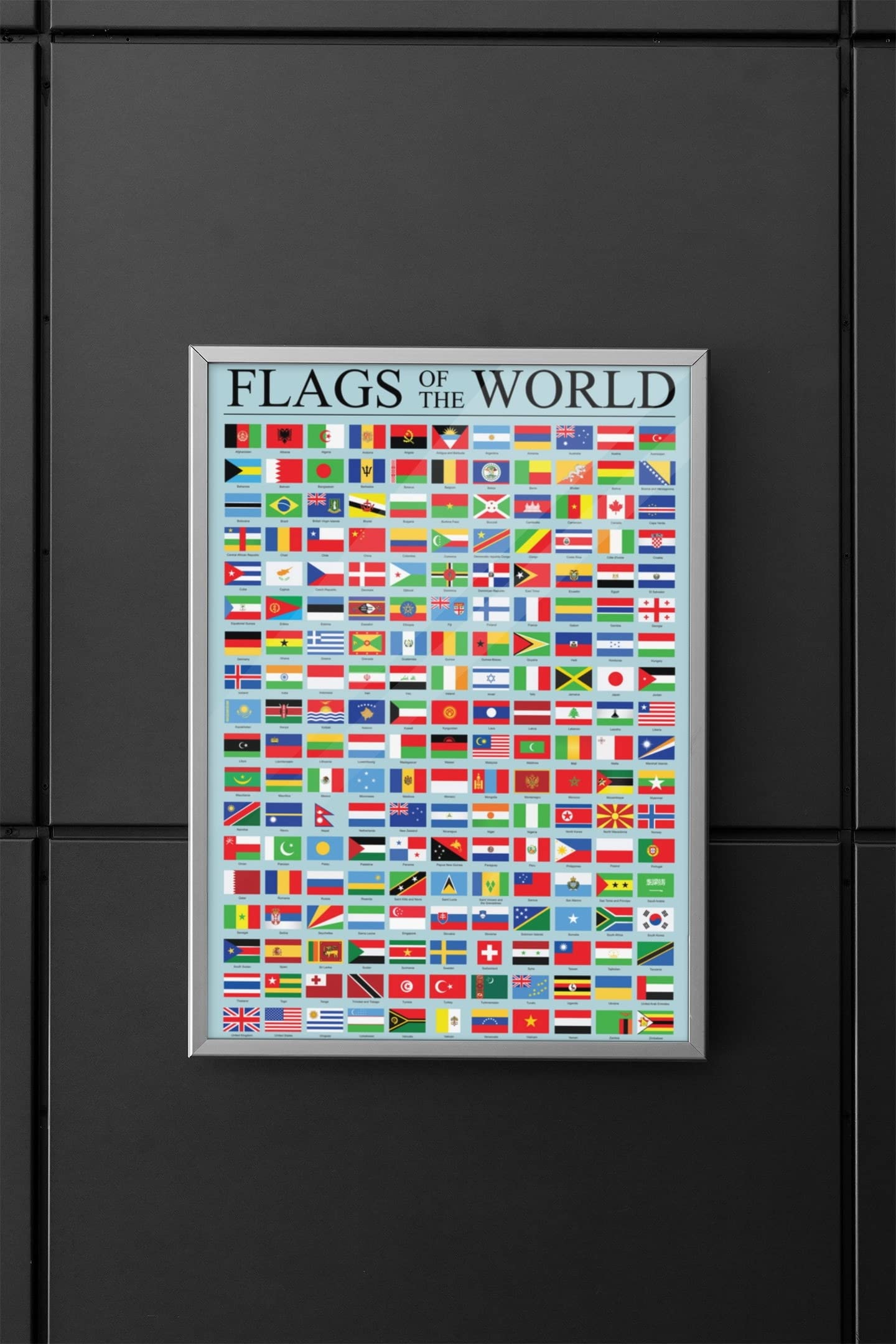 Flags of The World Classroom Reference Chart National Countries Symbol Poster 12x18 Inch