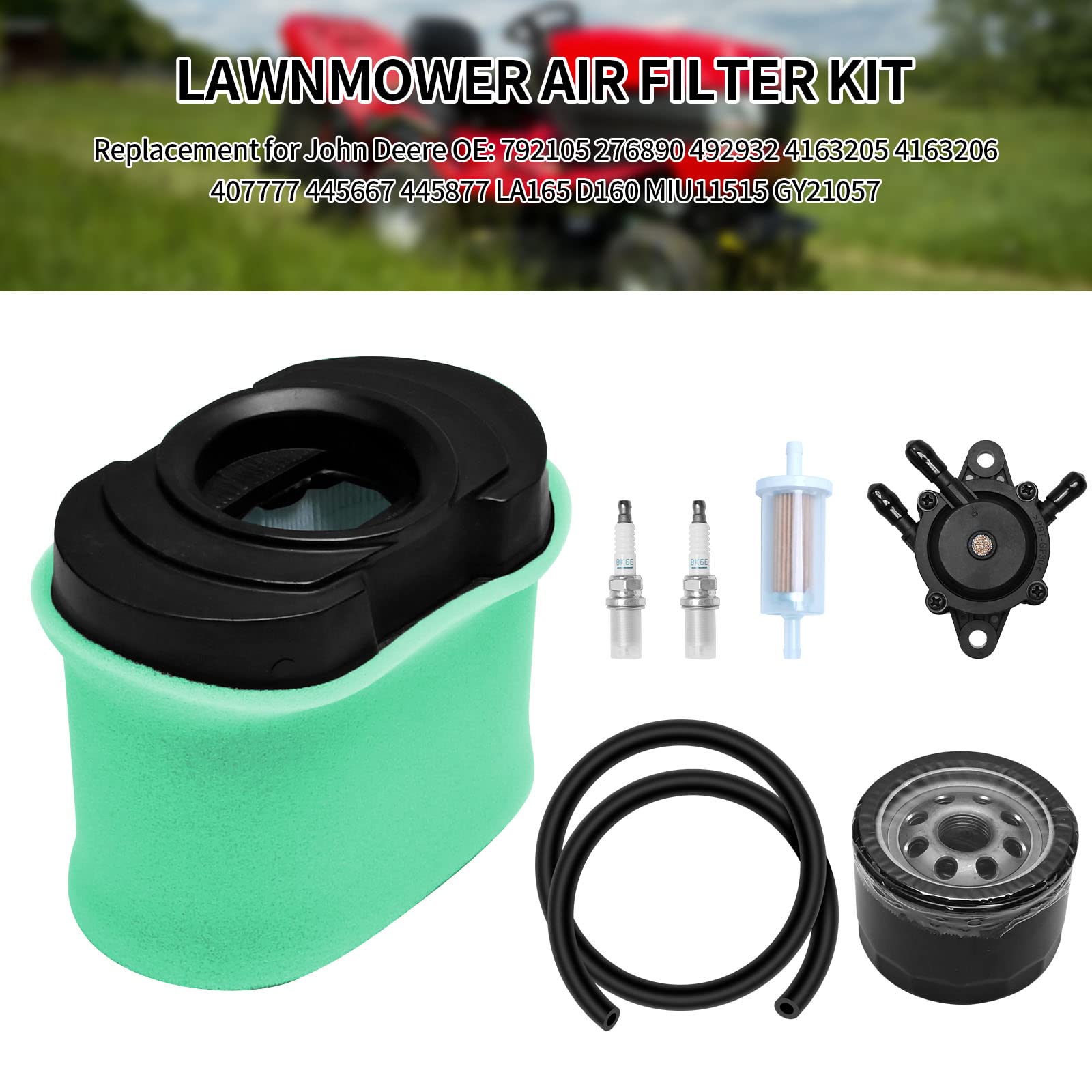 DUZFOREI 792105 276890 Air Filter Tune Up Kit Replacement for B S 407777 40G777 40H777 40S877 445577 445677 445877 44H777 44K777, John Deere Z425 LA155 LA165 LA175 D160 D170