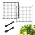 Qivine Grow Tent Net, 2 Pcs Plant Trellis Netting, 4 x4 Ft Elastic Plant Net with Hooks, Elastic Trellis Netting with Ties Support for Climbing Plants, Vegetables, Fruits, Flowers, Vines