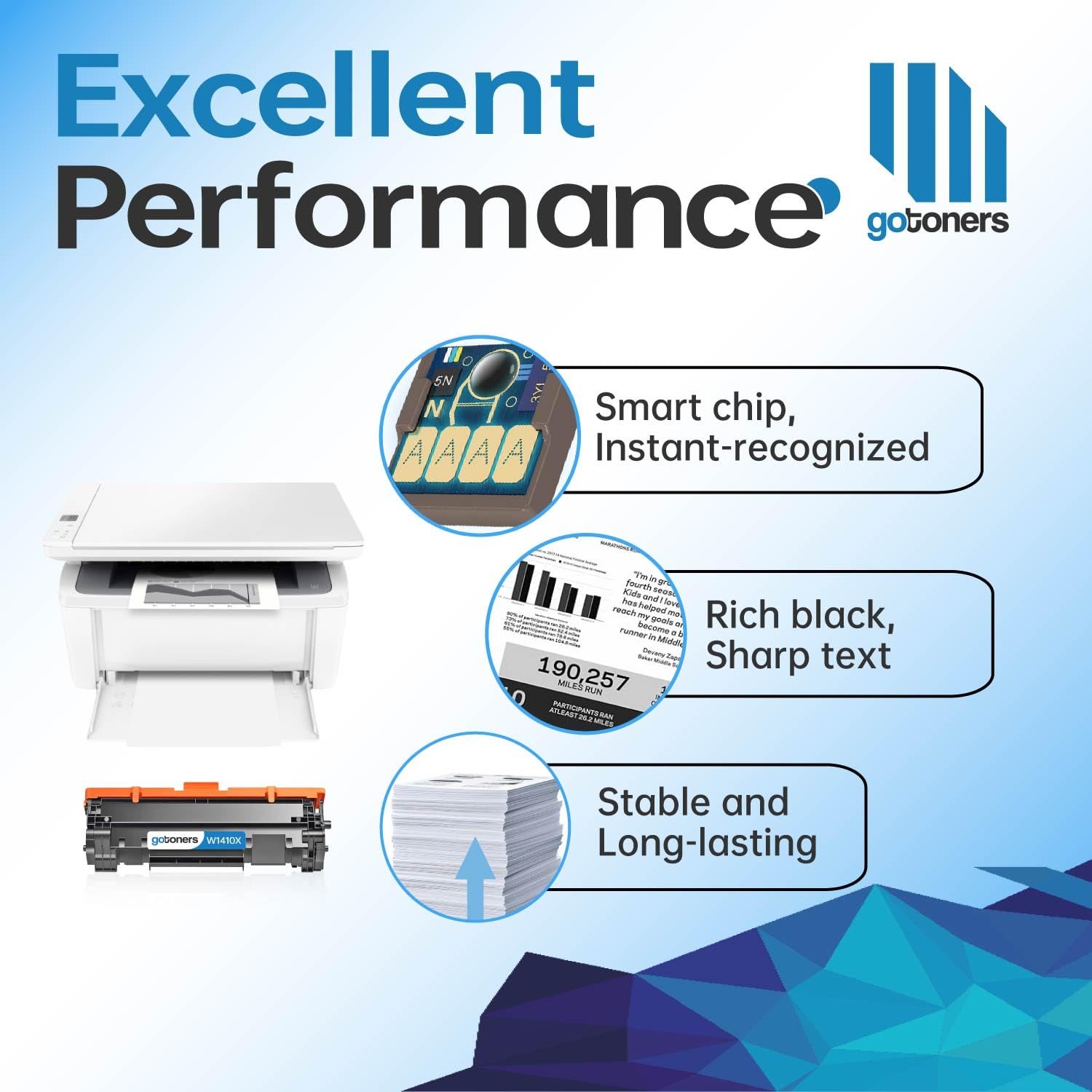 Gotoners 141X Toner Cartridge for HP 141A W1410A 141X W1410X Black LaserJet Compatible with HP LaserJet M110w MFP M139w M140w Printer Ink (High Yeild, with chip)
