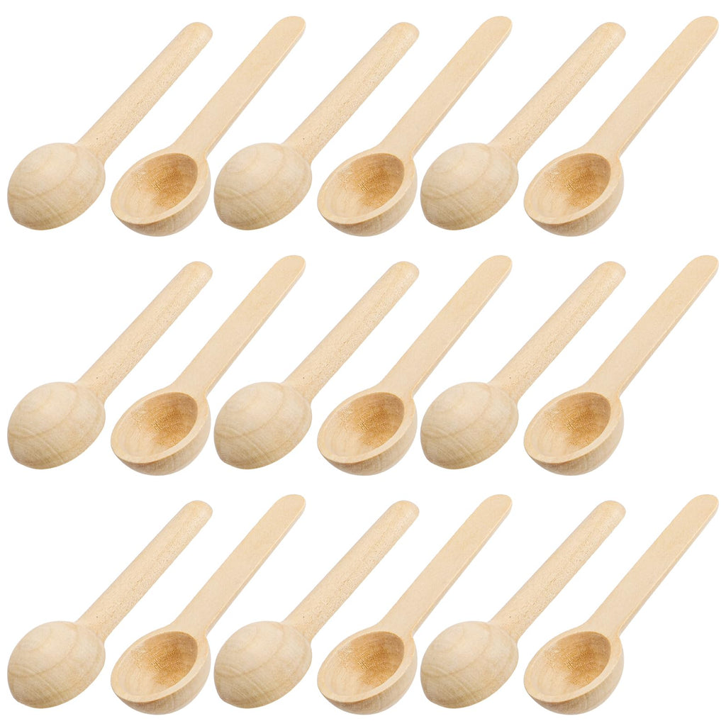 Tebery 60PCS Mini Wooden Spoons for Bath Salt, Candy, Baby, Spice Jars, Seasoning, Honey, Coffee