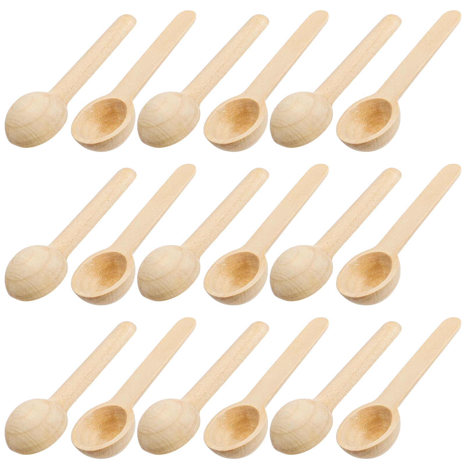 Tebery 60PCS Mini Wooden Spoons for Bath Salt, Candy, Baby, Spice Jars, Seasoning, Honey, Coffee