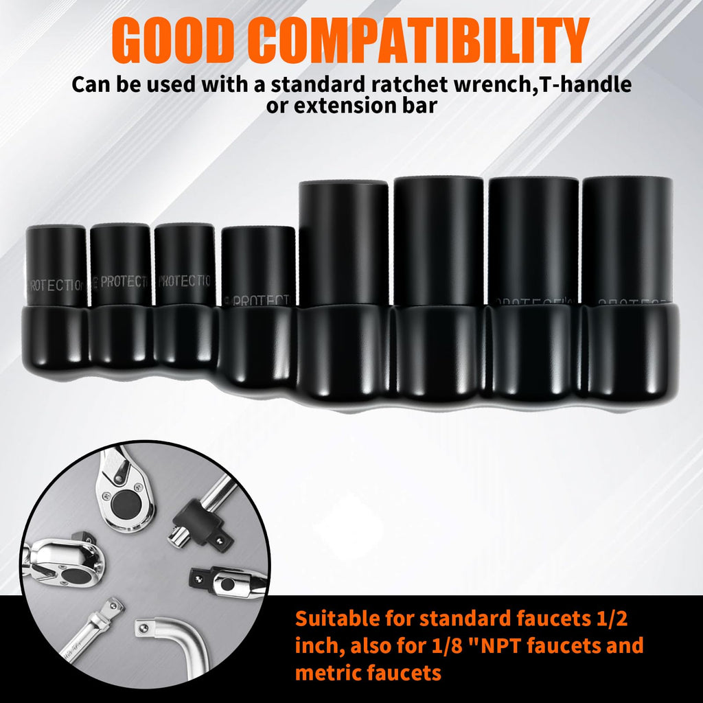 8Pcs Tap and Die Socket Adapter Tap Socket Set 1/4 Inch and 3/8 Inch Tap Holder Socket Kit with Socket Holder for Tight Space Fractional MCTI Standard