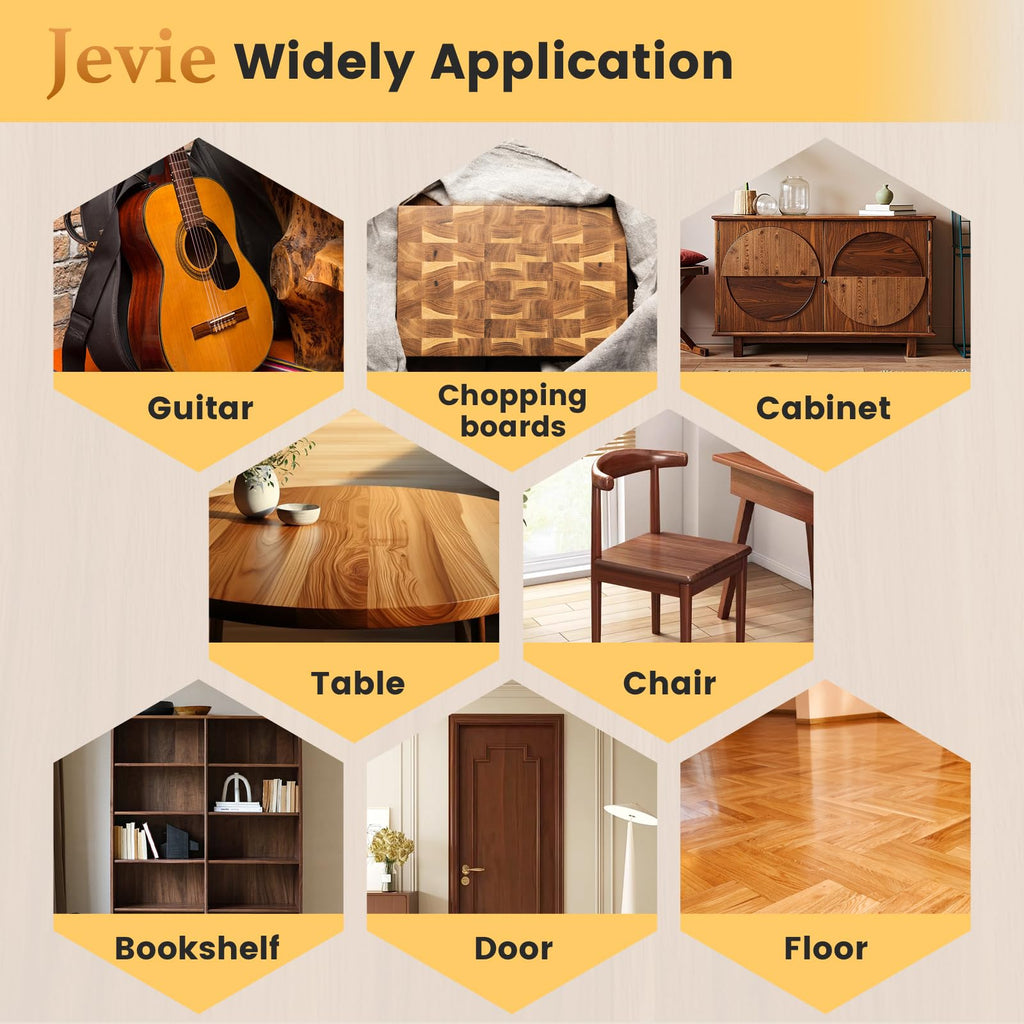 Jevie Natural Beeswax Furniture Polish & Wood Finish (3x80g) | Odorless Natural Wood Wax, Waterproof & Crack-Resistant, for Furniture, Antiques & Musical Instruments