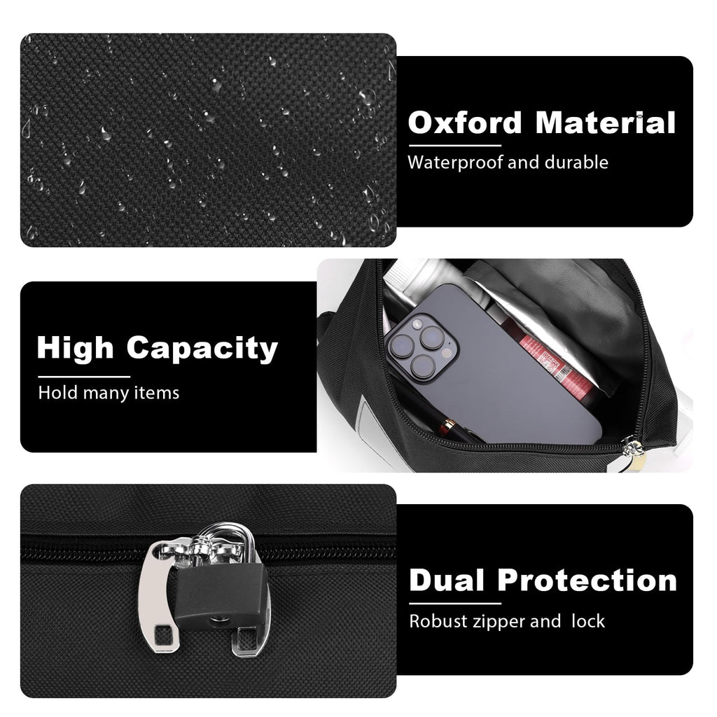 2 Pack Money Bag with Lock Oxford Locking Money Bag Lockable Cash Bags Black Money Bank Deposit Bag 8.3 x 11.4 inch Cashier Bags Document Bag with Lock 4 Keys for Business Bank