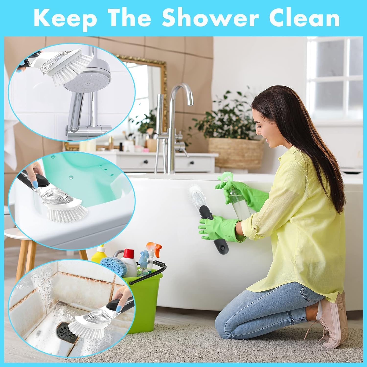 6 Pack Soap Dispensing Brush Replacement Head