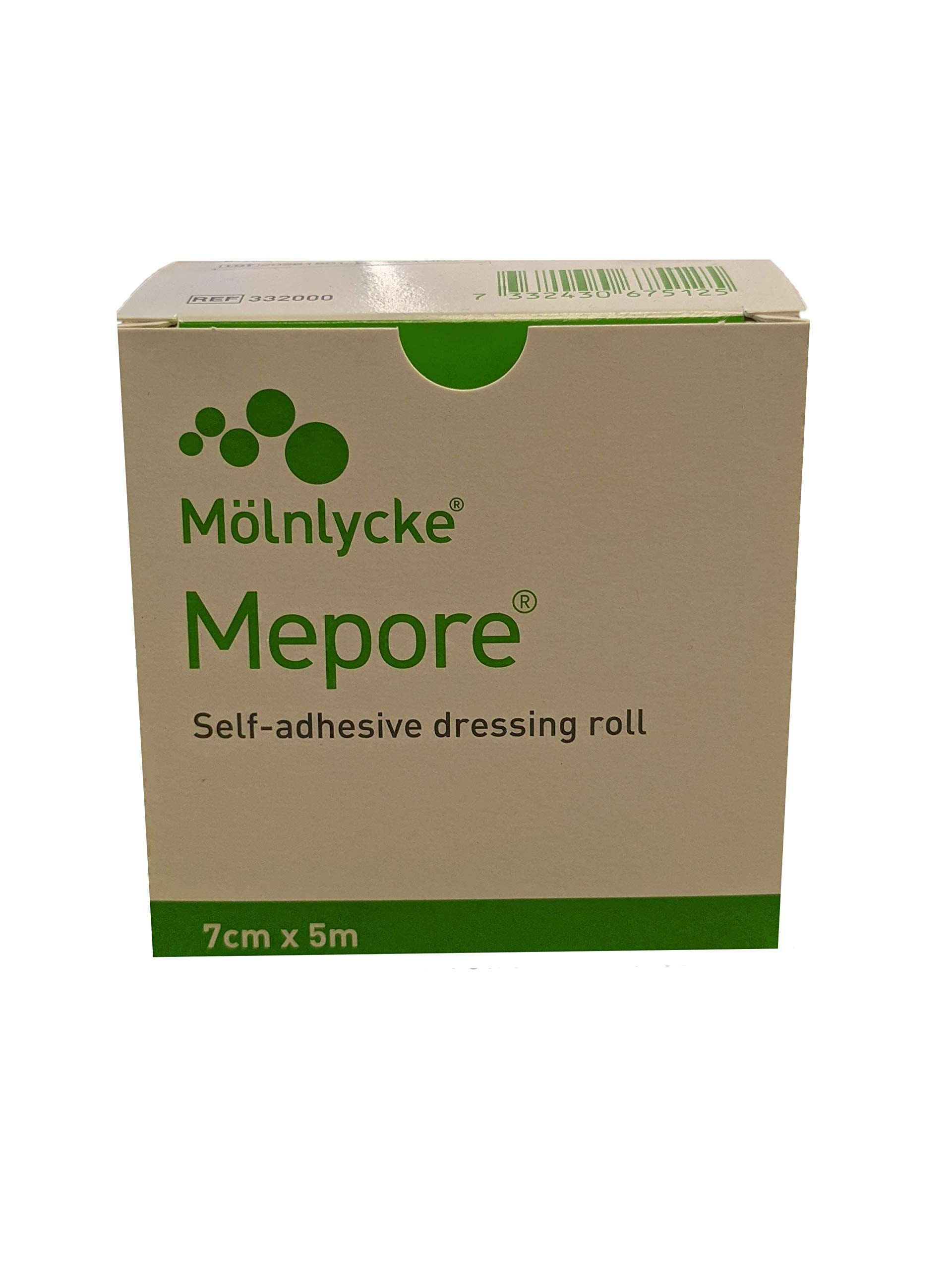 Molnlycke EA/1 MEPORE ADHERENT DRESSING, SIZE 7CM X 5M (NON-STERILE)