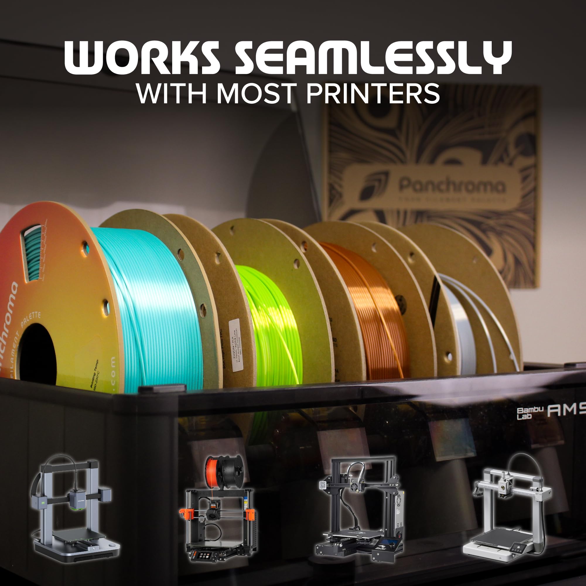 Polymaker Panchroma PLA White 3D Printer Filament, 1.75mm, 1kg Spool, Easy to Print, High Speed Printing, Tangle Free, AMS Compatible, Perfect for Toys, Decor, Miniatures, Models & Cosplay