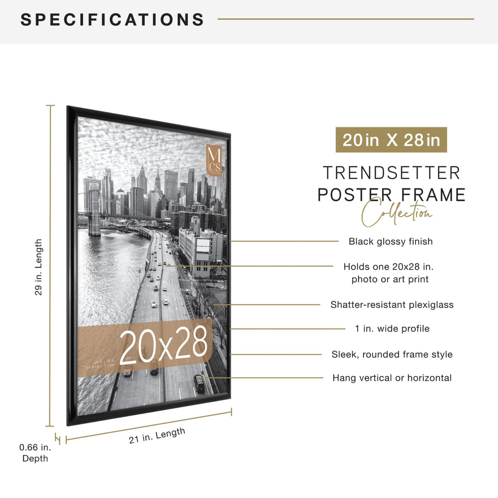 MCS Trendsetter Poster Frame, 20 X 28-Inch, Black