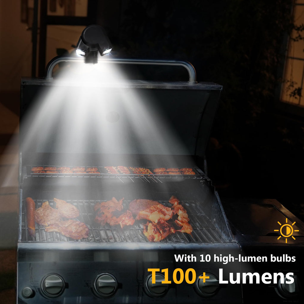 lfcfordx Grill Light - BBQ Grilling Accessories with Bright Dual Lamp Head for Smoker, Outdoor Cooking, Barbecue and Cycling Lighting, Gifts for Men