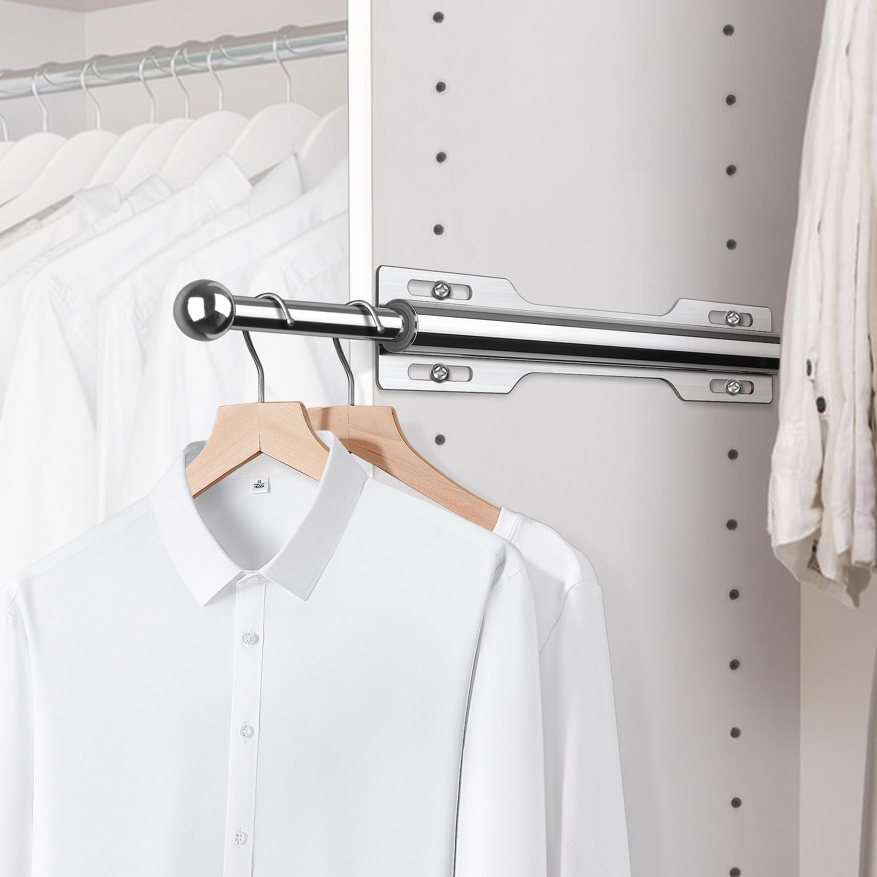 FIRJOY Valet Rod for Closet Pull Out (Chrome)