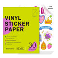 Ruibytree Printable Clear Vinyl Sticker Paper for Inkjet Printers, 30 Sheets Transparent Paper of 8.5x11 DIY Personalized Self-Adhesive Paper that is Tear Resistant, Waterproof Labels, Easy to Cut