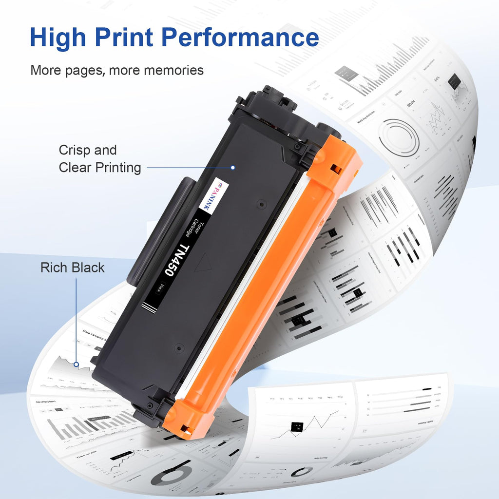 PANINK Compatible Toner Cartridge Replacement for Brother TN450 TN-450 TN420 TN-420 Black Toner Cartridge use with HL-2270DW HL-2280DW MFC-7360N MFC-7860DW DCP-7065DN Printer - 2 Black
