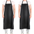 NEU SAFETY 2 Pack Extra Long Bib Apron Set, Waterproof and Durable, Large Size 43.3"x28.7", Black PVC Vinyl Coated, Ideal for Dog Grooming, Dishwashing, Butcher, Labs, Carpentry Work and Workshops