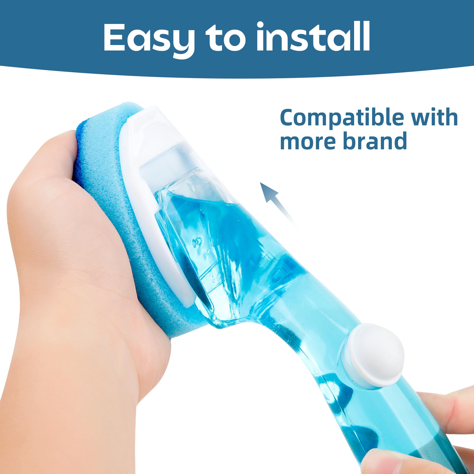 Non Scratch Dish Wand Refills 6 Pack, Dishwand Refill Replacement Sponge Heads, Heavy Duty Dishwashing Scrub Dispensing Brush with Handle, Soap Dispenser Scrubber Cleaning Tool for Kitchen Dishwasher