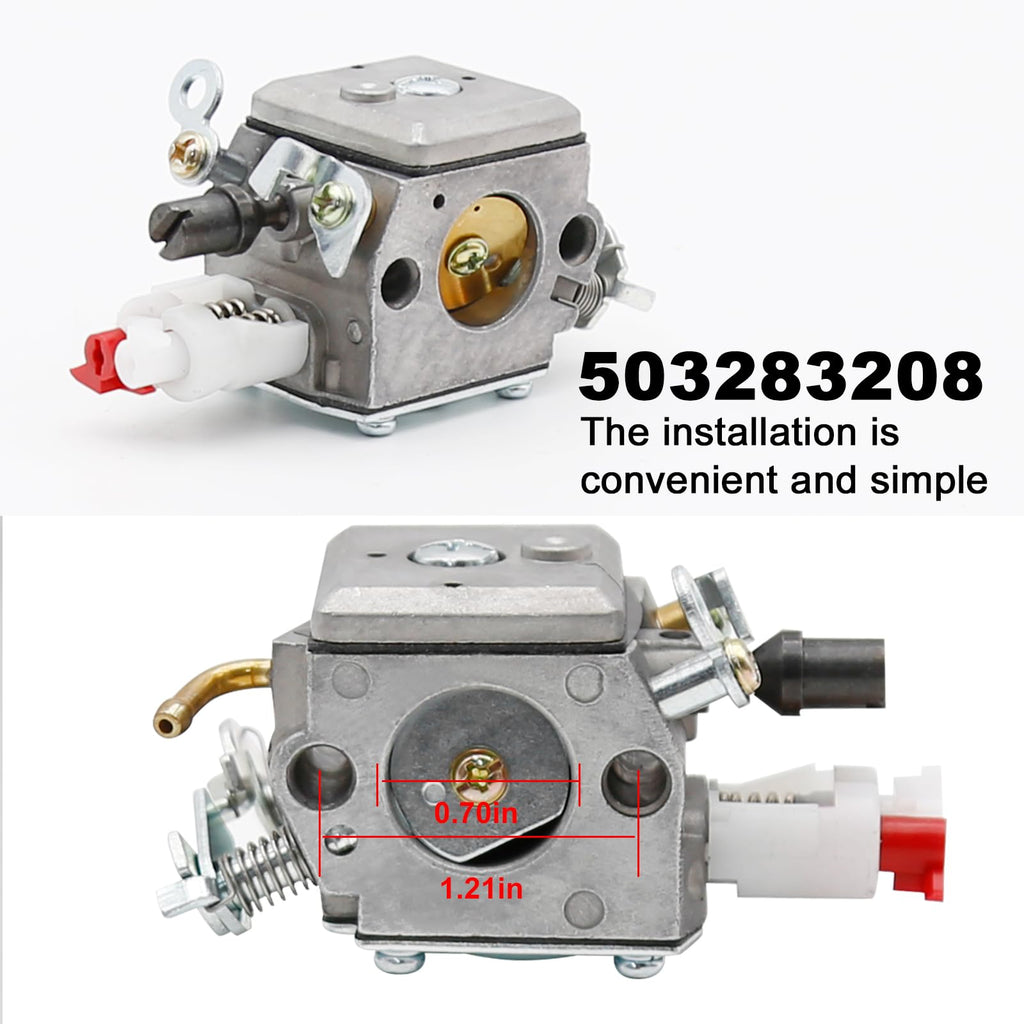 Zreneyfex 503283208 Carburetor Replacement for Husqvarna 340 345 346 350 351 346XP Chainsaw with Air Fuel Filter Line Intake Manifold