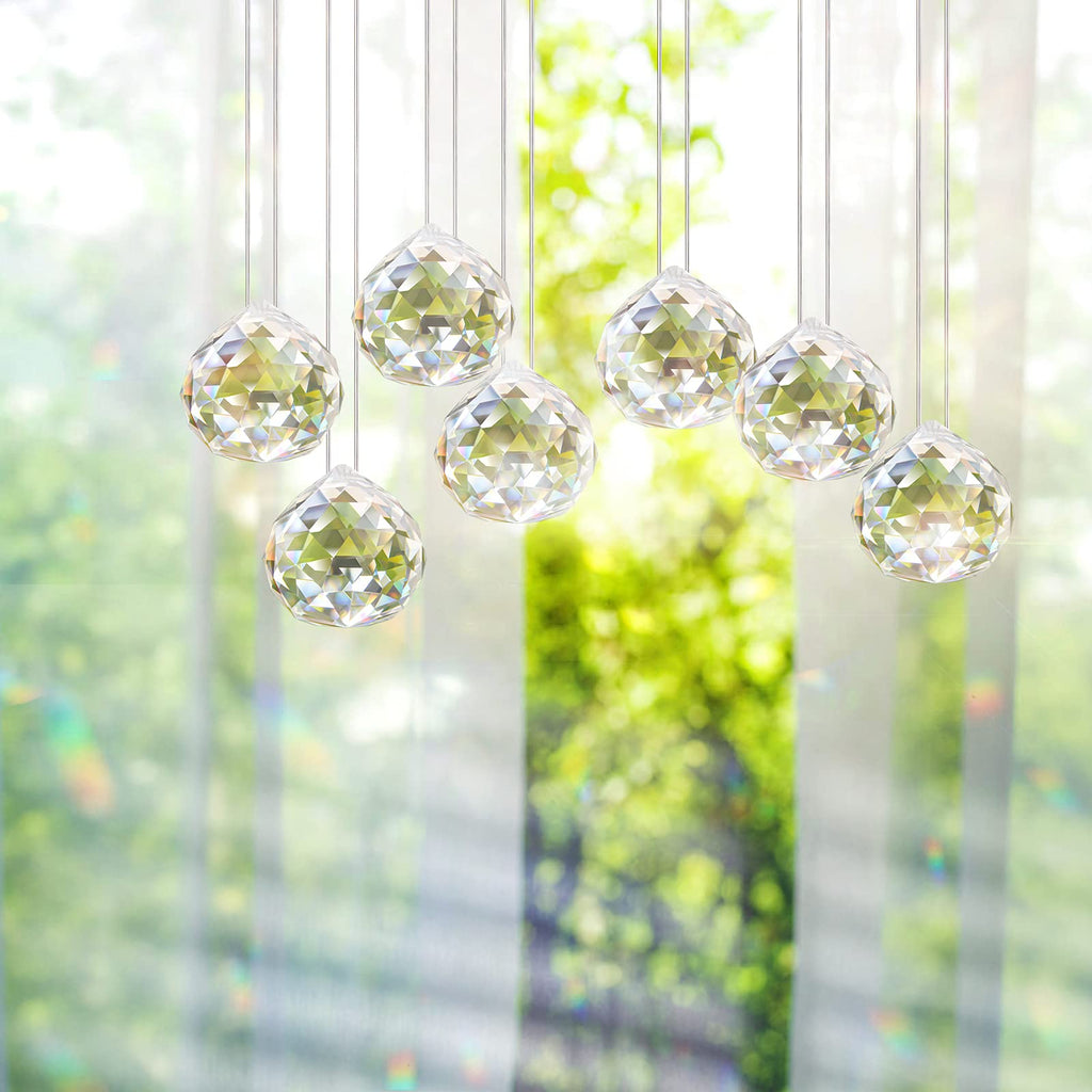 Crystal Prism Ball Sun Catcher - 24 Pack 20mm Hanging Decor for Windows, Wedding, Home, Feng Shui, Chandelier Pendant - Rainbow Maker, DIY Crafts, Gift Idea