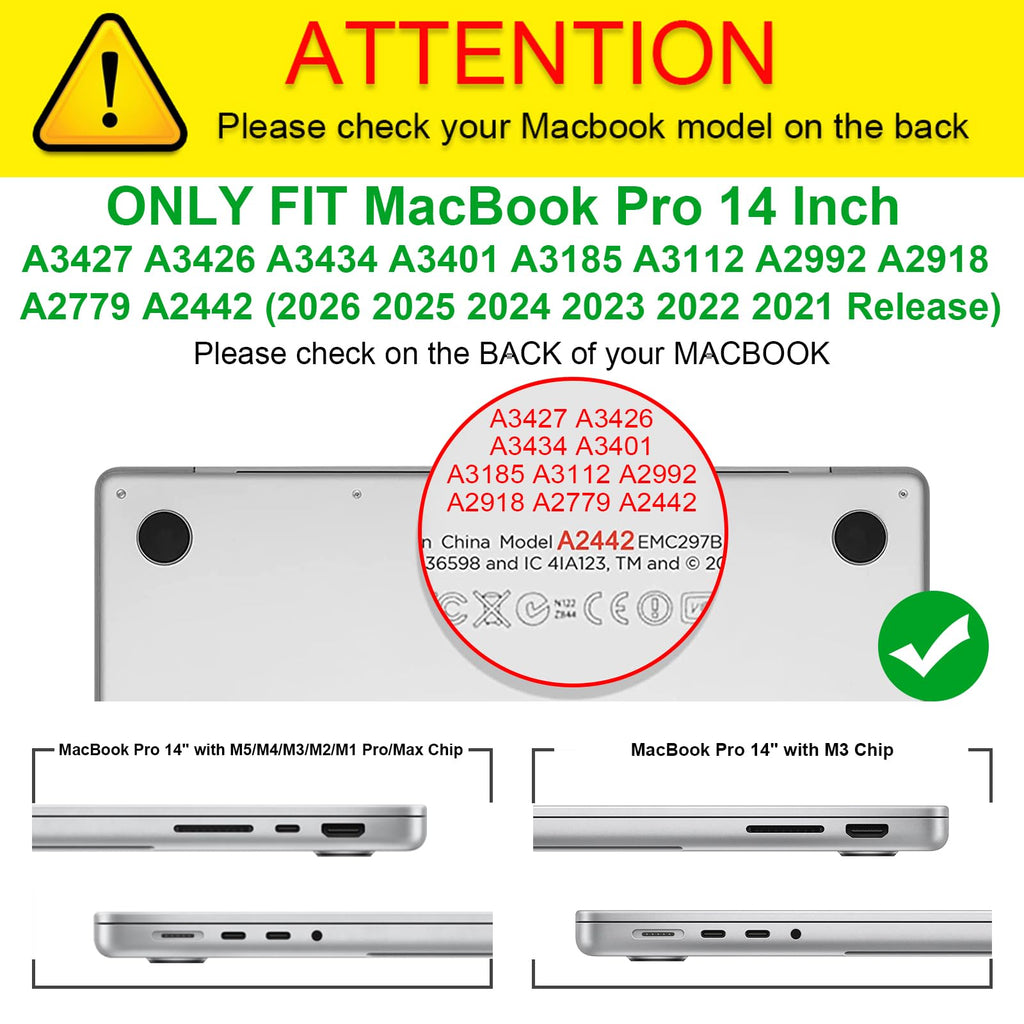 Fintie Case for MacBook Pro 14 Inch A3434 A3401 A3185 A3112 A2992 A2918 A2779 A2442 with M5 M4 M3 M2 M1 Chip (2026-2021 Release) - Heavy Duty Rugged Hard Shell Case Cover with TPU Bumper, Gray