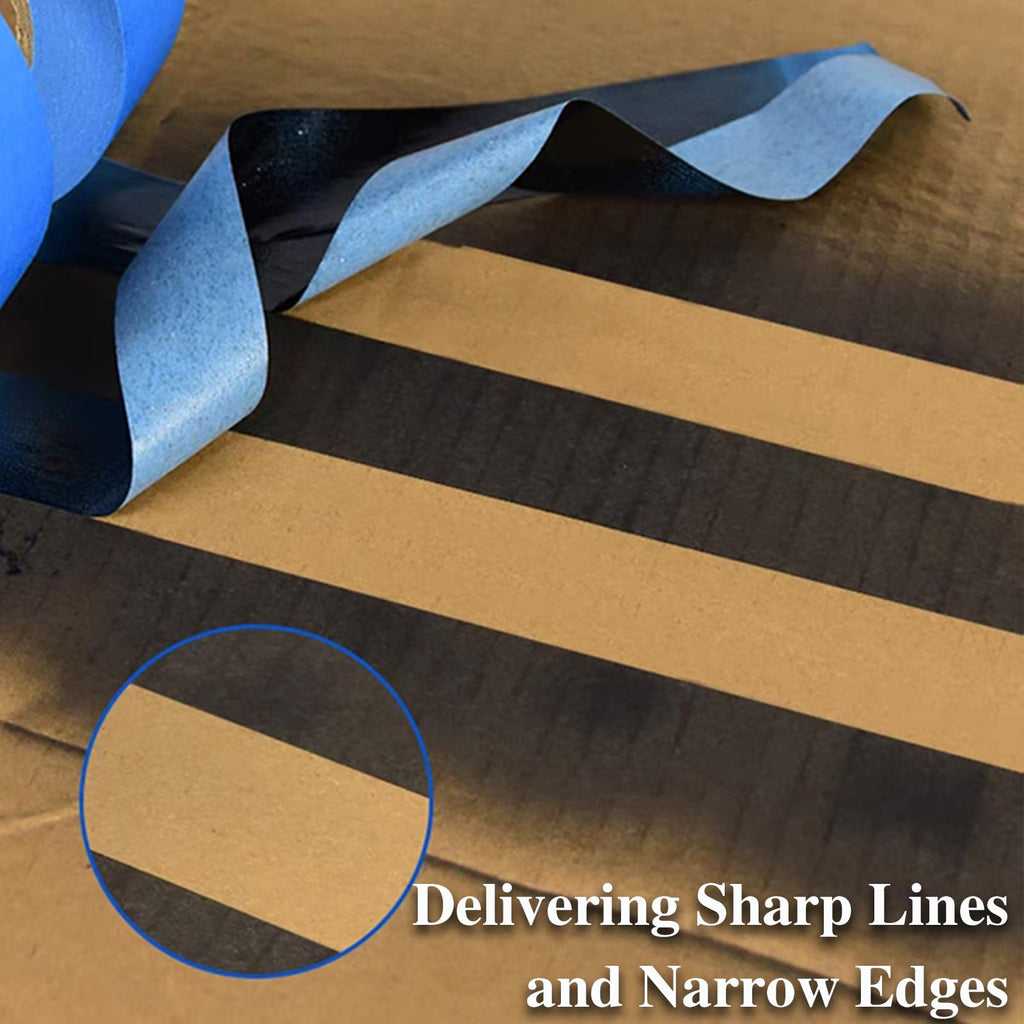Blue Painters Tape, 6 Packs Painter Tape for General Purpose Use, UV Anti Residue Free, Wall Painting Masking with Sharp Lines for Painting Job, 24mm X 50m X 6 Rolls, 300m in Total.