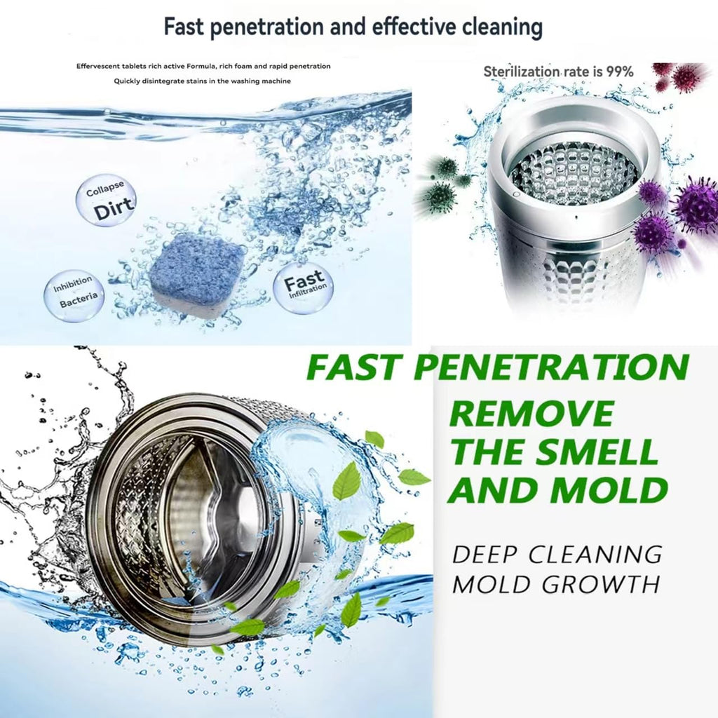 Washing Machine Cleaner for Front Top loaders, 20 Packs Washer Cleaner, Suitable for All HE Washing Machines Include