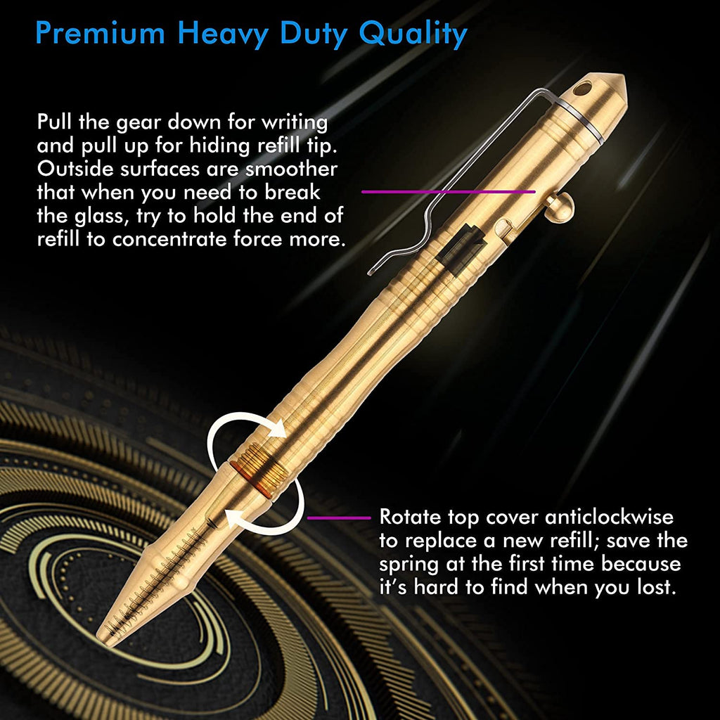 SMOOTHERPRO Solid Brass Bolt Action Pen Heavy Duty for Tremor Parkinson Arthritic Hands Business Office Signature EDC Pocket Carry Retro Black (BB202)
