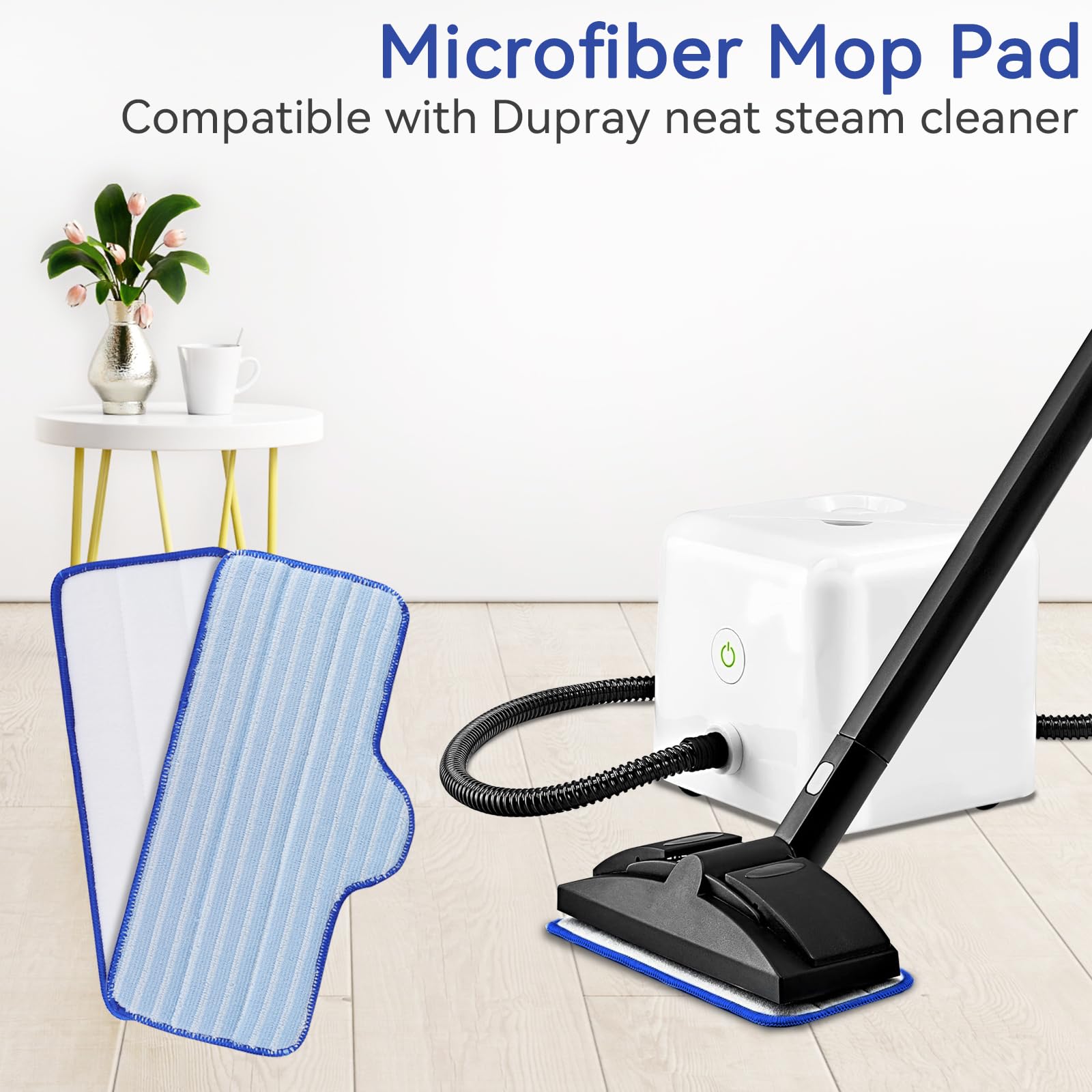 Steam Mop Pads Compatible with Dupray Steam Cleaner and Schenley Steam Mop Cleaner - Washable and Reusable Microfiber Replacement Mop Head（5 Pack)