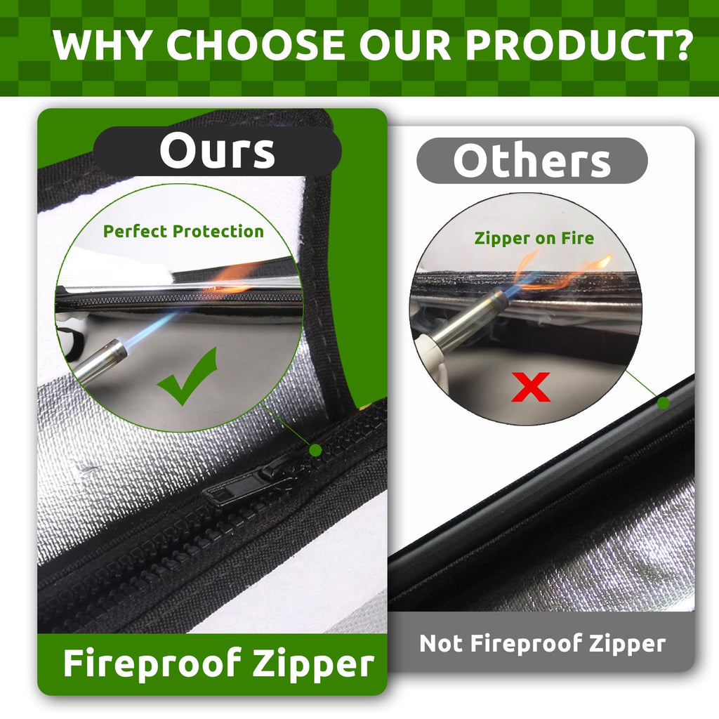 Upgraded 6200°F Fireproof Document Bag with Fireproof Zipper, Fireproof Bag with Reflective Strip/Hand Strap, 9 Layers of Heat Insulated Materials, Fireproof Money Bag for Cash,13x11"Fireproof Pouch
