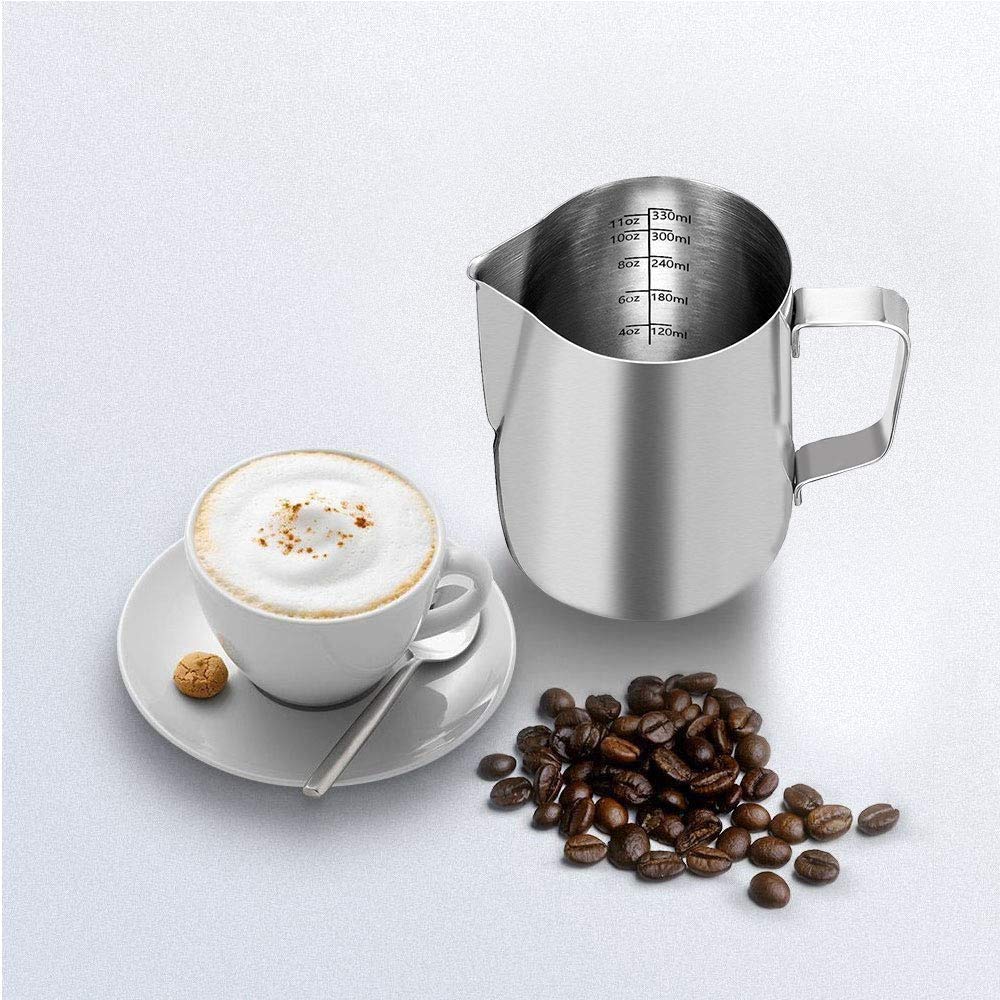 Milk Frothing Pitcher, 20 oz Milk Frother Cup Espresso Cup Stainless Steel